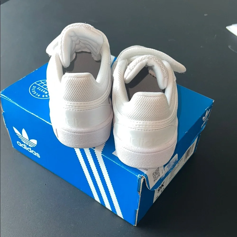 adidas Kids White Velcro Sneakers
